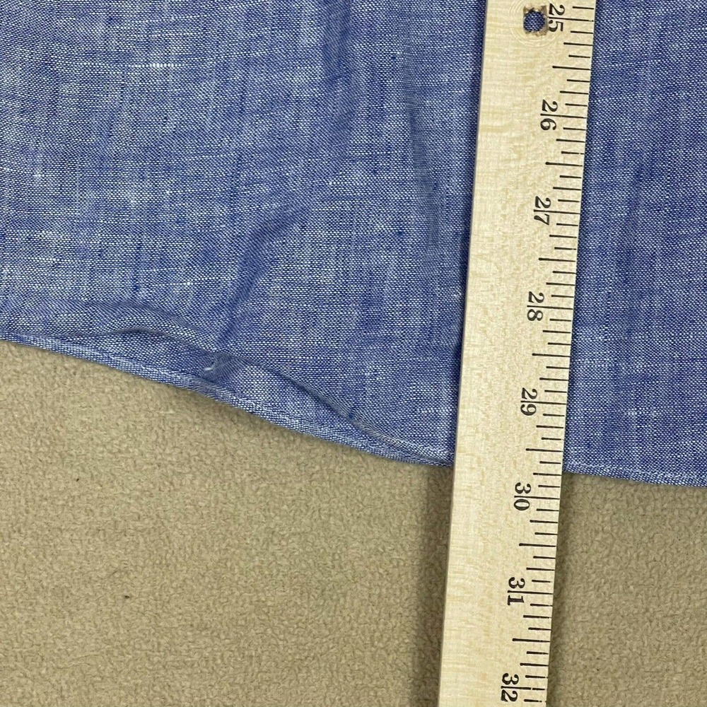 UNTUCKit Shirt Adtult Extra Large Blue 100% Linen Valente WR Button Up Mens - Picture 4 of 11